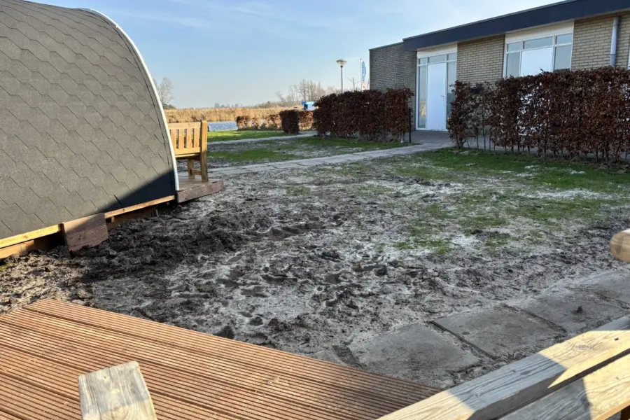 Uitzicht vanaf kampeerpod 3