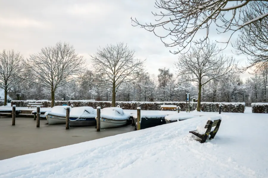 Sneeuw op de E steiger